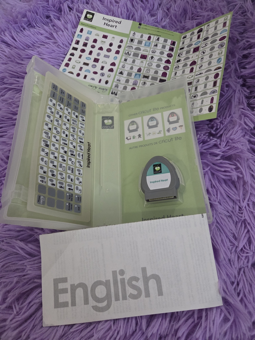 Cricut Inspired Heart Insert - Mint Green & Gray